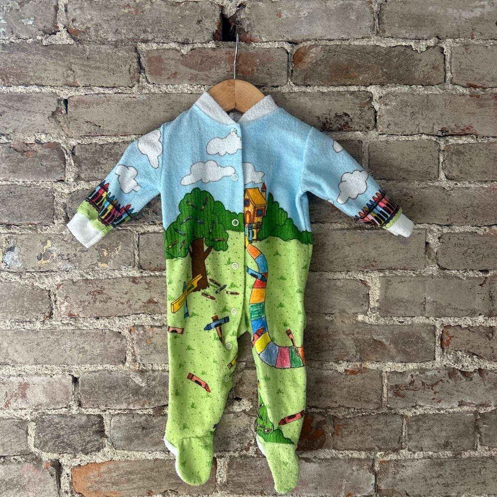 Crayola Blue and Green Kids One Piece Footie